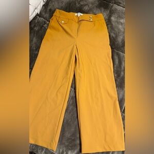 Mustard Yellow Wide-Leg/ankle pants